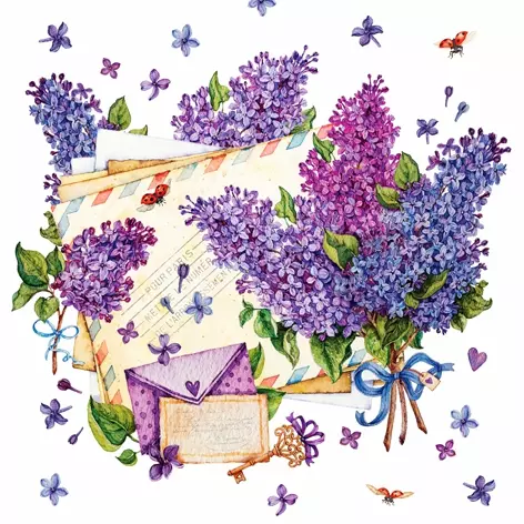 Șervețel - Lettre de Printemps - 33x33 cm 1 Șervețel - Lettre de Printemps - 33x33 cm