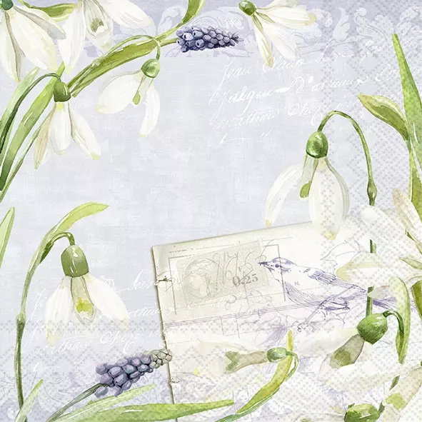 Șervețel - Little Snowdrops blue - 33x33 cm 1 Șervețel - Little Snowdrops blue - 33x33 cm