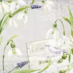 Șervețel - Little Snowdrops linen - 33x33 cm