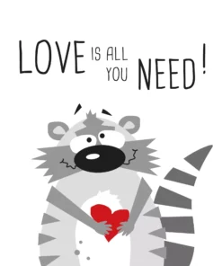 Șervețel - Need Love Racoon - 33x33 cm