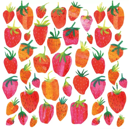 Șervețel - Strawberry Collage - 33x33 cm 1