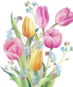 Șervețel - Tulips Bouquet - 33x33 cm