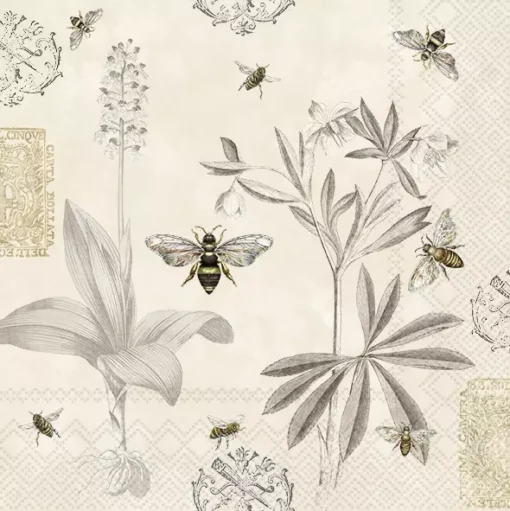 Șervețel - Wild Honey Flowers cream - 33x33 cm 1