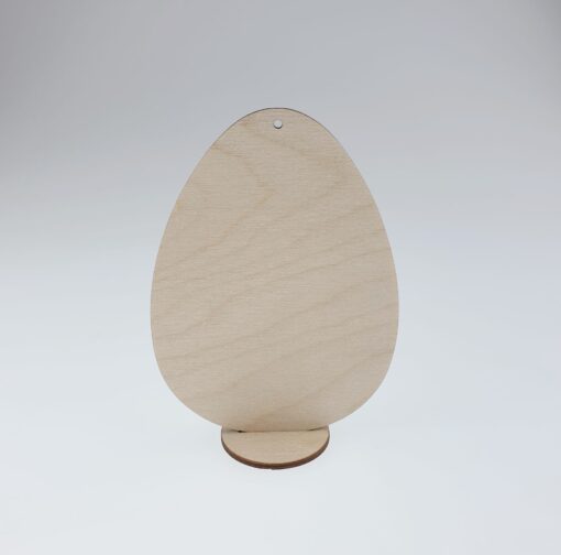 Decorațiune lemn - ou plat cu suport - 14,5x10,5x0,3 cm 1