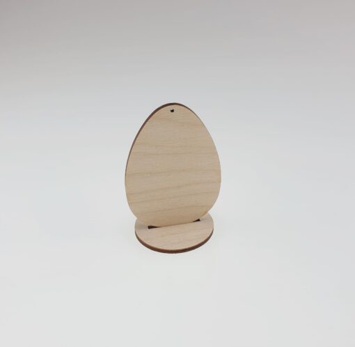 Decorațiune lemn - ou plat cu suport - 8x5,7x0,3 cm 1