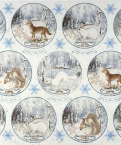 Hârtie de orez - Animals in Winter - 32x45 cm