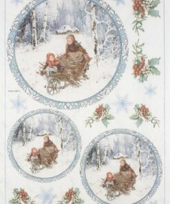 Hârtie de orez - Children in Winter - A4