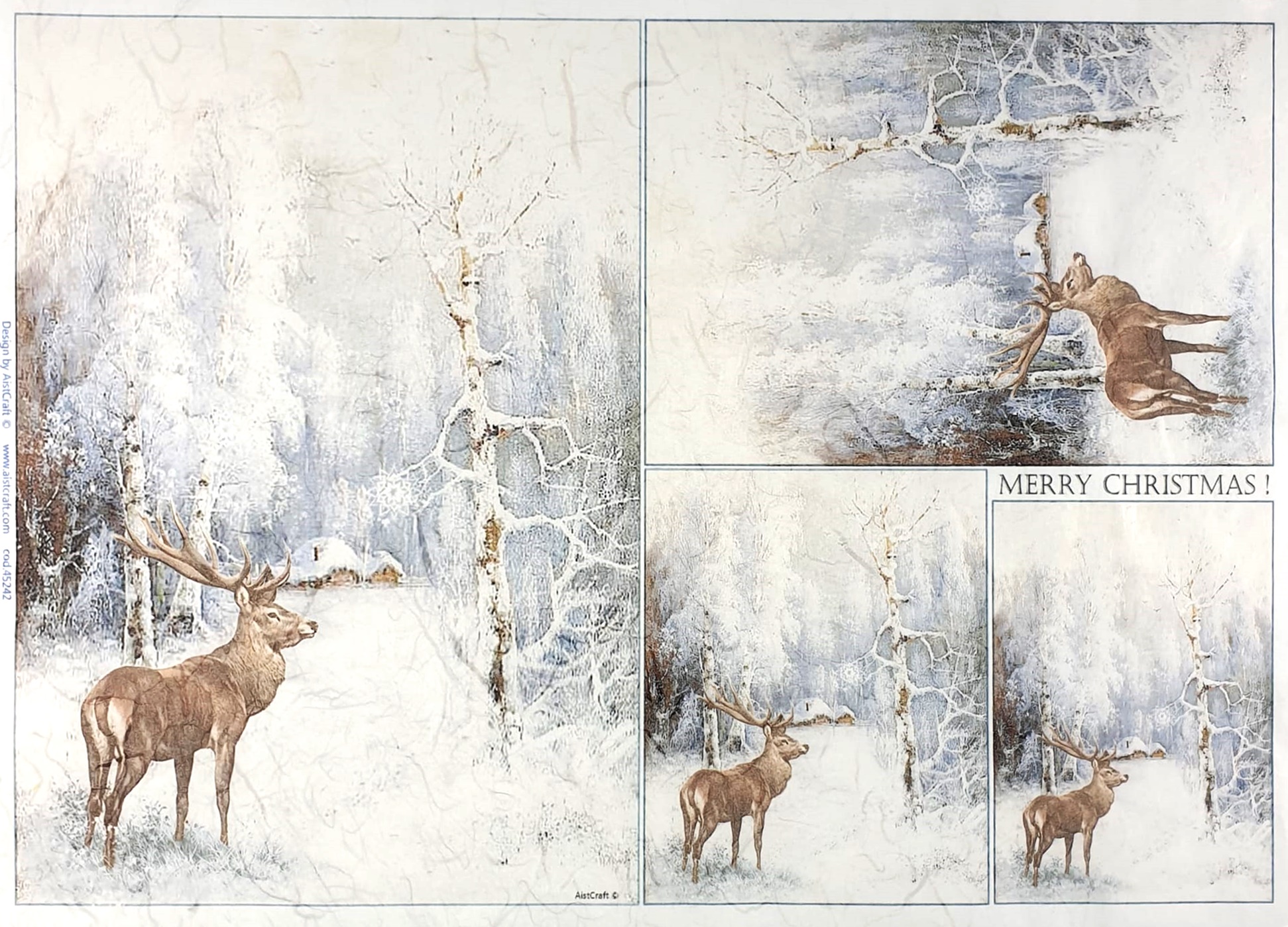 Hârtie de orez - Deer - 32x45 cm 1 Hârtie de orez - Deer - 32x45 cm