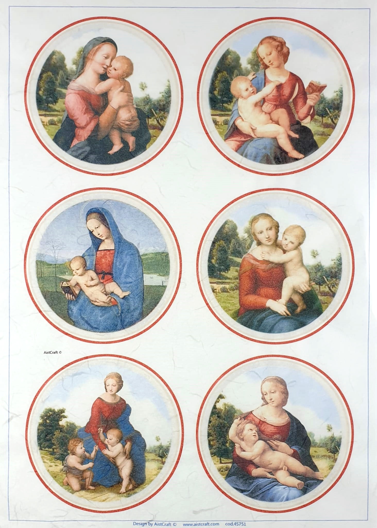 Hârtie de orez - Madonna and Child - 32x45 cm 1 Hârtie de orez - Madonna and Child - 32x45 cm