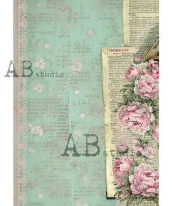 Hârtie de orez - Shabby Wallpaper 2 - A4