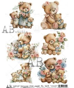 Hârtie de orez - Teddy Bears - A4