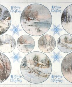 Hârtie de orez - Winter Medallions 2 - 32x45 cm