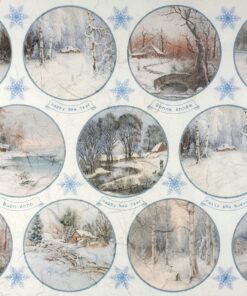 Hârtie de orez - Winter Medallions - 32x45 cm