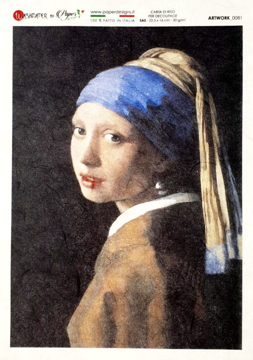 Hârtie de orez - Girl with a Pearl Earring - A5 1