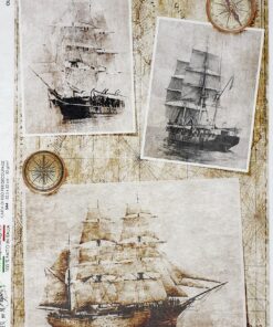 Hârtie de orez – Vintage Ships – A4