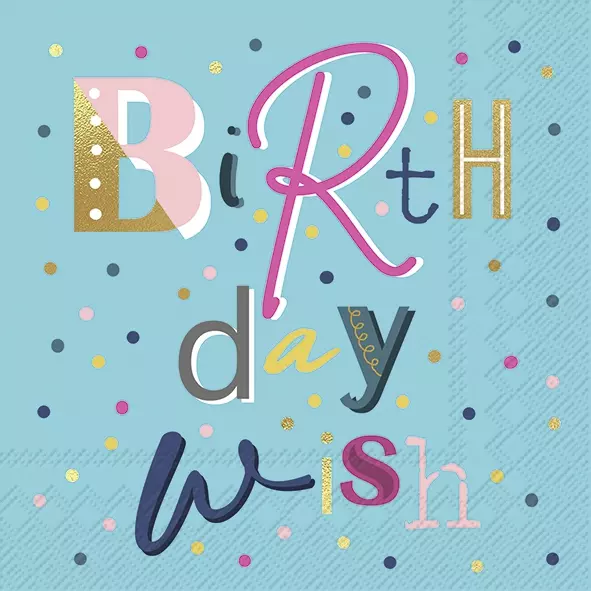 Șervețel - Birthday Wish - 33x33 cm 1 Șervețel - Birthday Wish - 33x33 cm