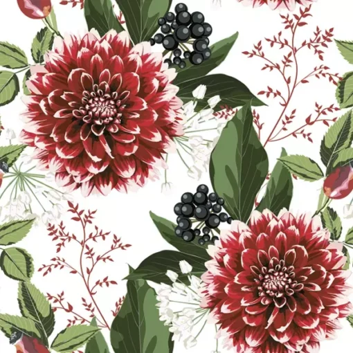 Șervețel - Burgundy Dahlia Flowers - 33x33 cm 1
