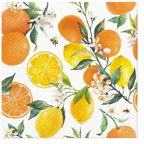 Șervețel - Citrus with bees - 33x33 cm 1 Șervețel - Citrus with bees - 33x33 cm