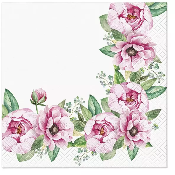 Șervețel - Floral Border - 33x33 cm 1 Șervețel - Floral Border - 33x33 cm