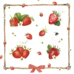 Șervețel - Strawberry & Bumblebee - 33x33 cm