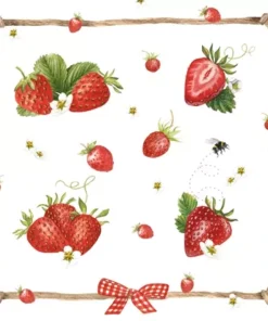 Șervețel - Strawberry & Bumblebee - 33x33 cm