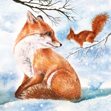 Șervețel - Amicizia Invernale - 33x33 cm 1 Șervețel - Amicizia Invernale - 33x33 cm