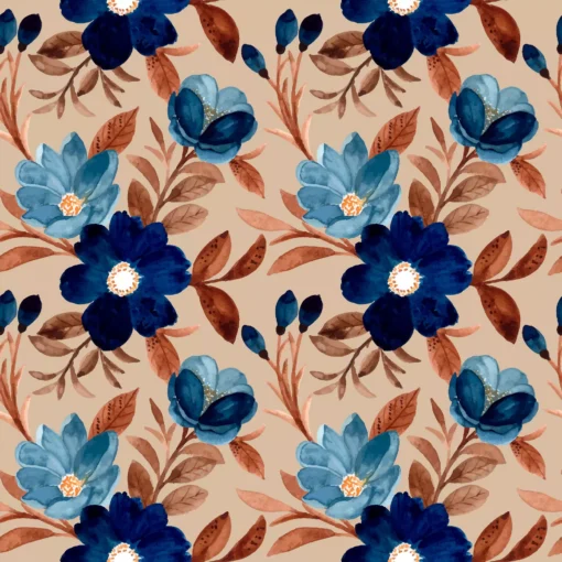 Șervețel - Blue floral pattern - 33x33 cm 1