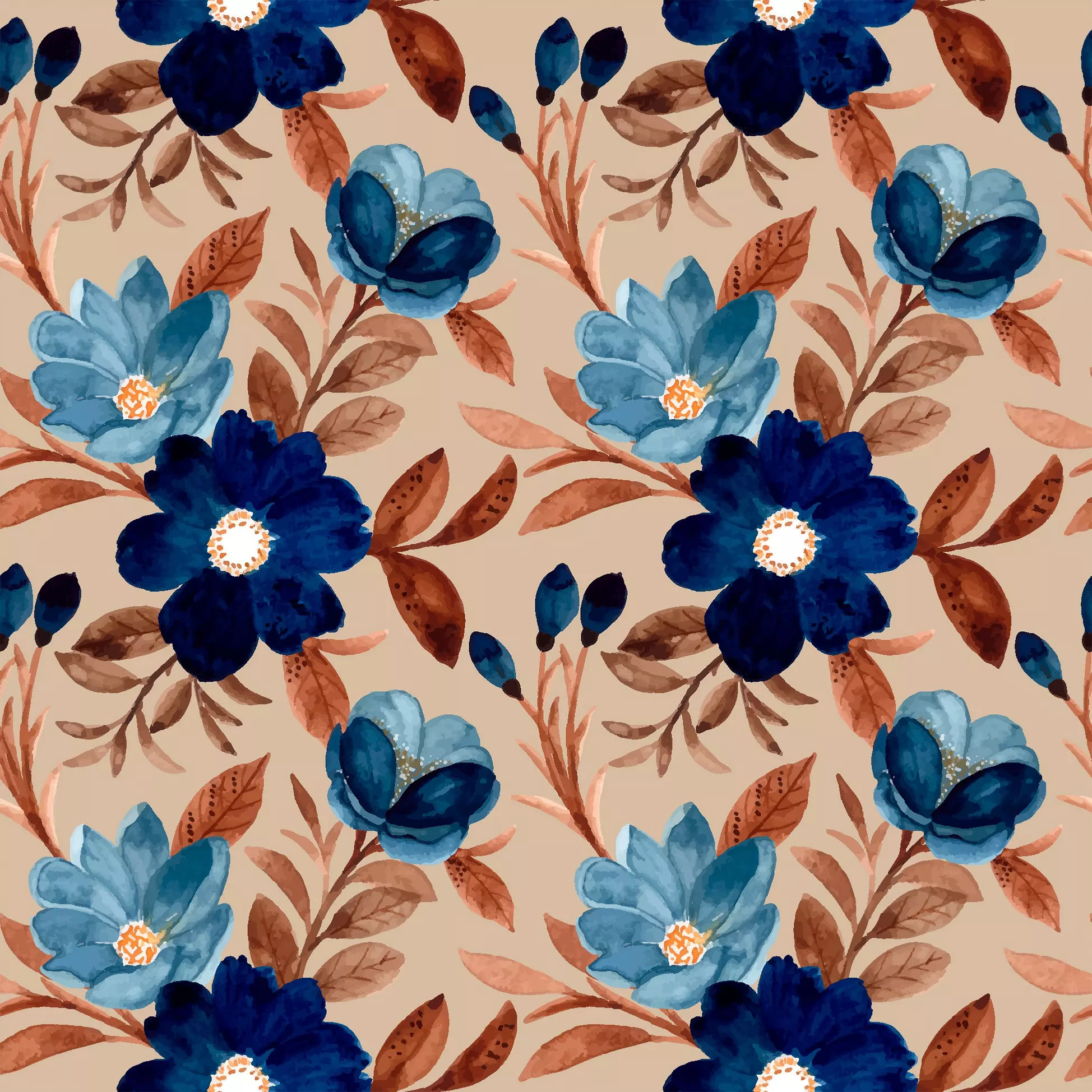 Șervețel - Blue floral pattern - 33x33 cm 1 Șervețel - Blue floral pattern - 33x33 cm