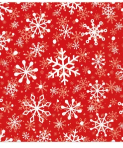 Șervețel - Christmas Snowflakes light red - 33x33 cm