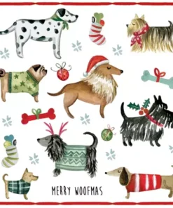 Șervețel - Merry Woofmas - 33x33 cm