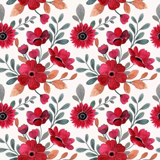 Șervețel - Red floral pattern - 24x24 cm 1