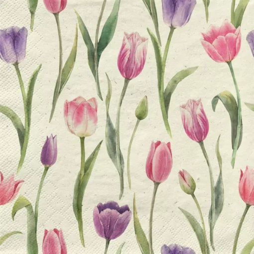 Șervețel - Romantic Tulips - 33x33 cm 1