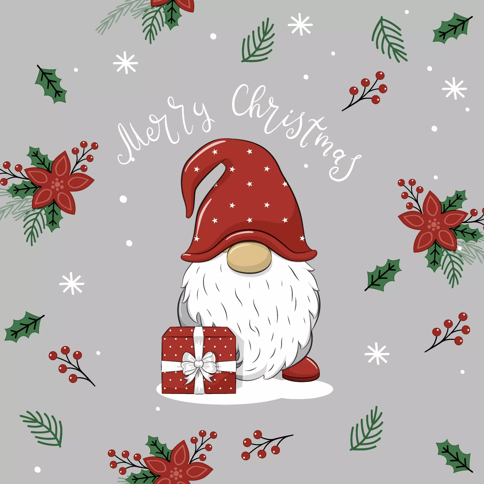 Șervețel - Tomte with Gift - 33x33 cm 1 Șervețel - Tomte with Gift - 33x33 cm