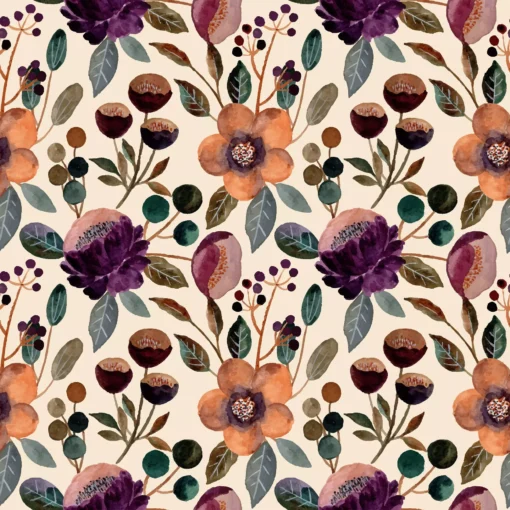 Șervețel - Violet floral pattern - 33x33 cm 1
