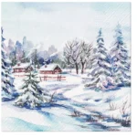 Șervețel - Winter Village - 33x33 cm
