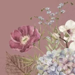 Șervețel - Belles Fleurs old rose - 33x33 cm