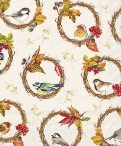 Șervețel - Birds in the Wreath - 33x33 cm