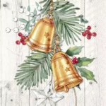 Șervețel - Christmas Bell cream - 33x33 cm