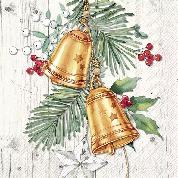 Șervețel - Christmas Bell cream - 33x33 cm 1 Șervețel - Christmas Bell cream - 33x33 cm