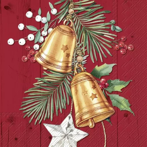 Șervețel - Christmas Bell red - 33x33 cm 1