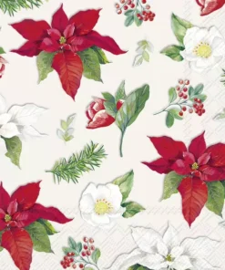 Șervețel - Christmas Florals Allover - 33x33 cm
