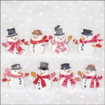 Șervețel - Dancing snowmen - 33x33 cm