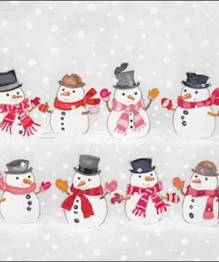 Șervețel - Dancing snowmen - 33x33 cm