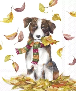 Șervețel - Dog Having Fan - 33x33 cm
