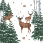 Șervețel - En Foret d'Hiver - 33×33 cm