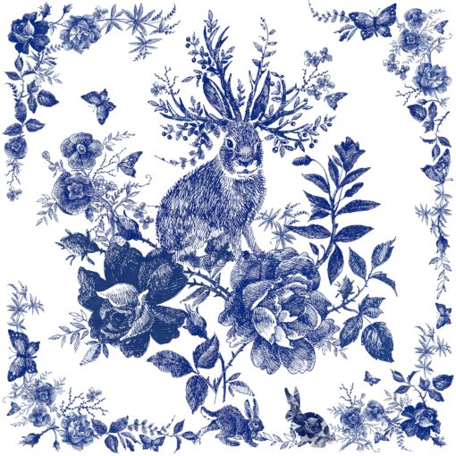 Șervețel - Fairytale Hare blue - 33x33 cm 1