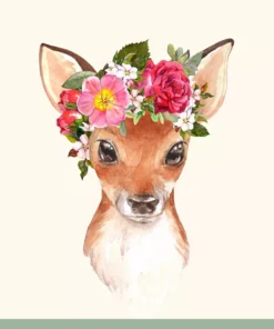 Șervețel - Floral Deer - 33x33 cm