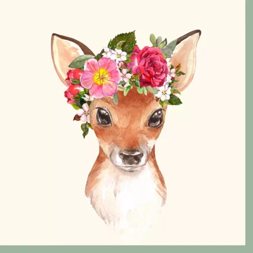 Șervețel - Floral Deer - 33x33 cm 1