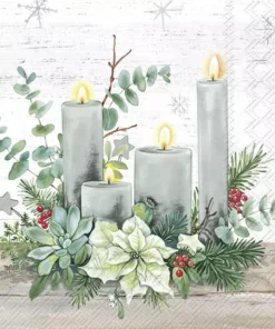 Șervețel - Four Candles grey - 33x33 cm
