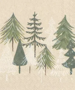 Șervețel - Green Xmas Trees - 33x33 cm
